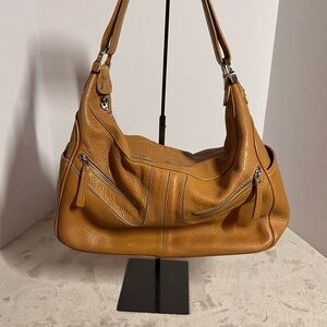 TOD’S Miky Caramel Tan Leather Hobo Bag